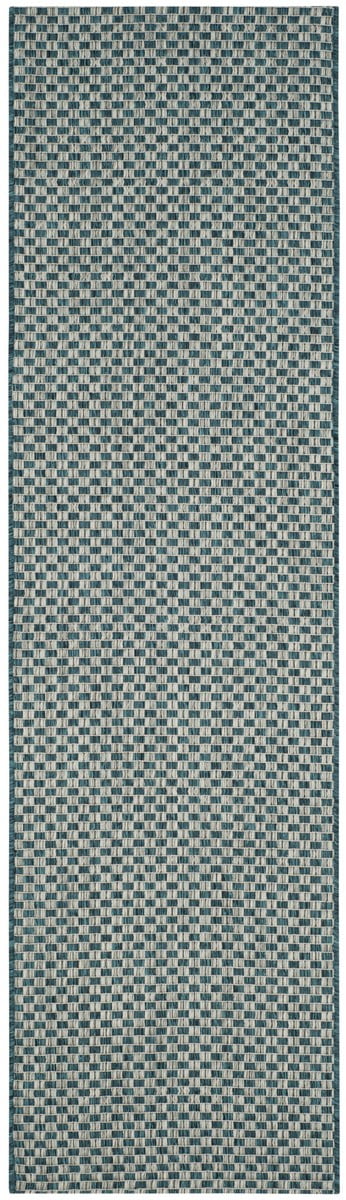 SAFAVIEH Courtyard Blair Checkered Indoor/Outdoor Runner Rug, Turquoise ...