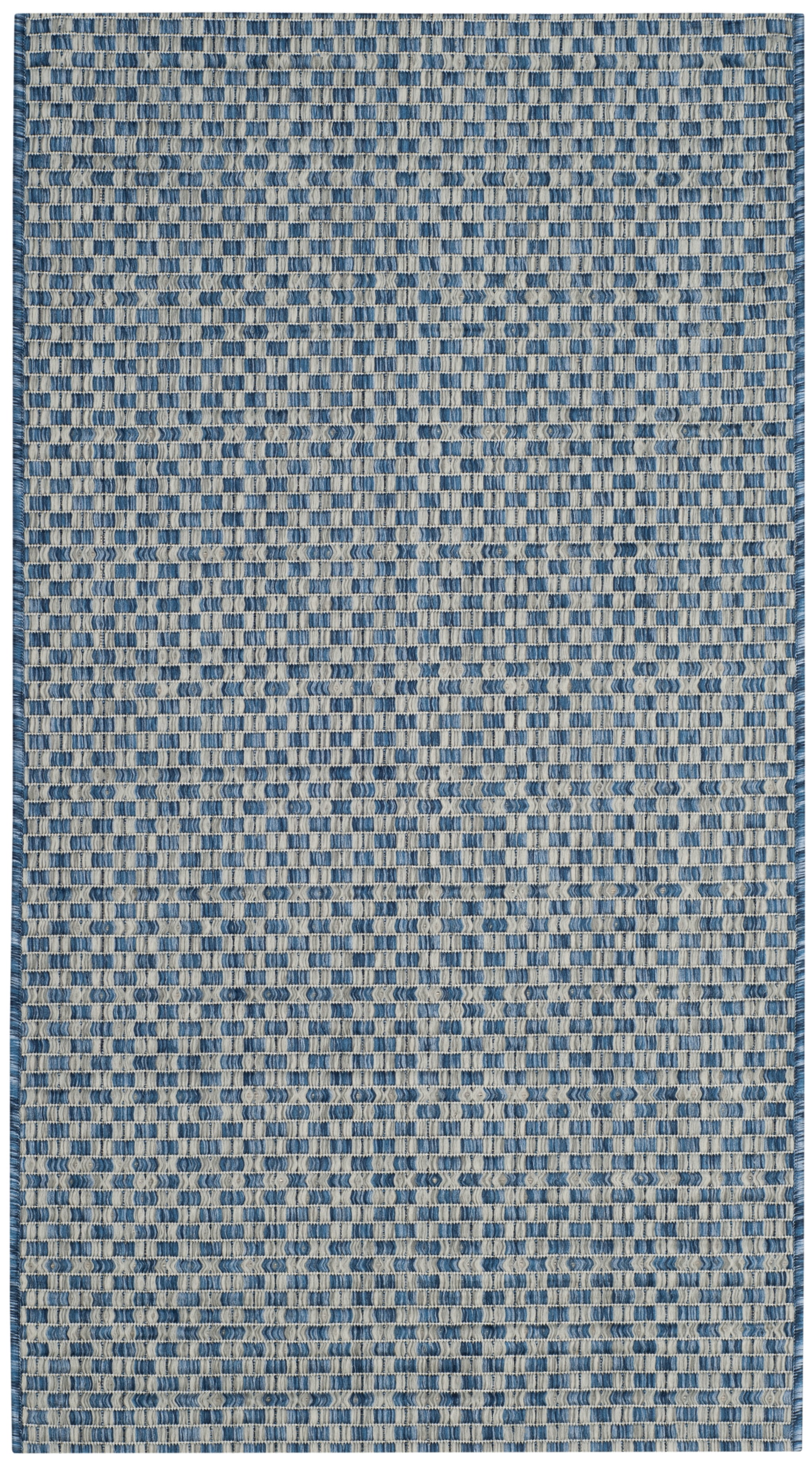 SAFAVIEH Courtyard Blair Geometric Indoor/Outdoor Area Rug, 2'7" x 5', Blue/Light Grey