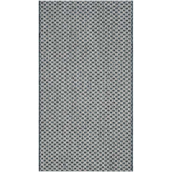SAFAVIEH Courtyard Blair Geometric Indoor/Outdoor Area Rug, 2'7" x 5', Turquoise/Light Grey