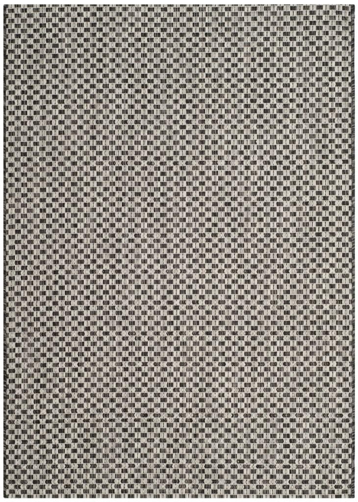 Gray Rectangular Synthetic Easy Care Indoor/Outdoor Rug