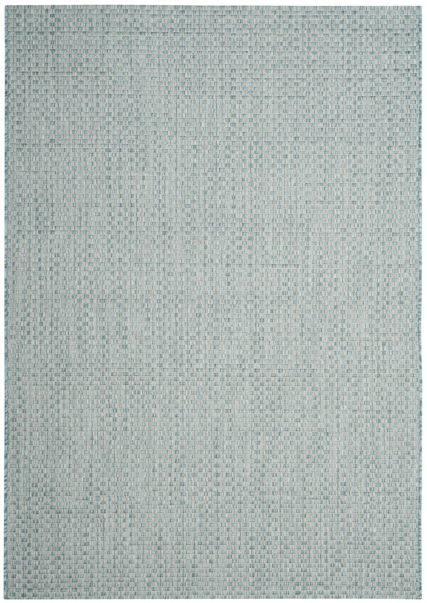 Light Blue and Grey Rectangular Synthetic Outdoor Area Rug