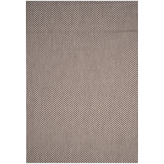 SAFAVIEH Courtyard Blair Geometric Indoor/Outdoor Area Rug, 5'3" x 7'7", Light Brown/Light Grey