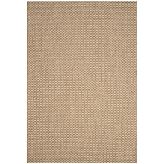 SAFAVIEH Courtyard Blair Geometric Indoor/Outdoor Area Rug, 5'3" x 7'7", Natural/Cream