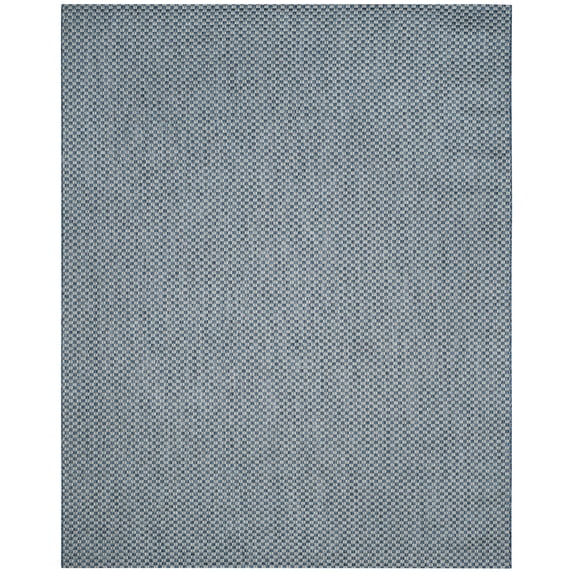 SAFAVIEH Courtyard Blair Geometric Indoor/Outdoor Area Rug, 8' x 11', Blue/Light Grey