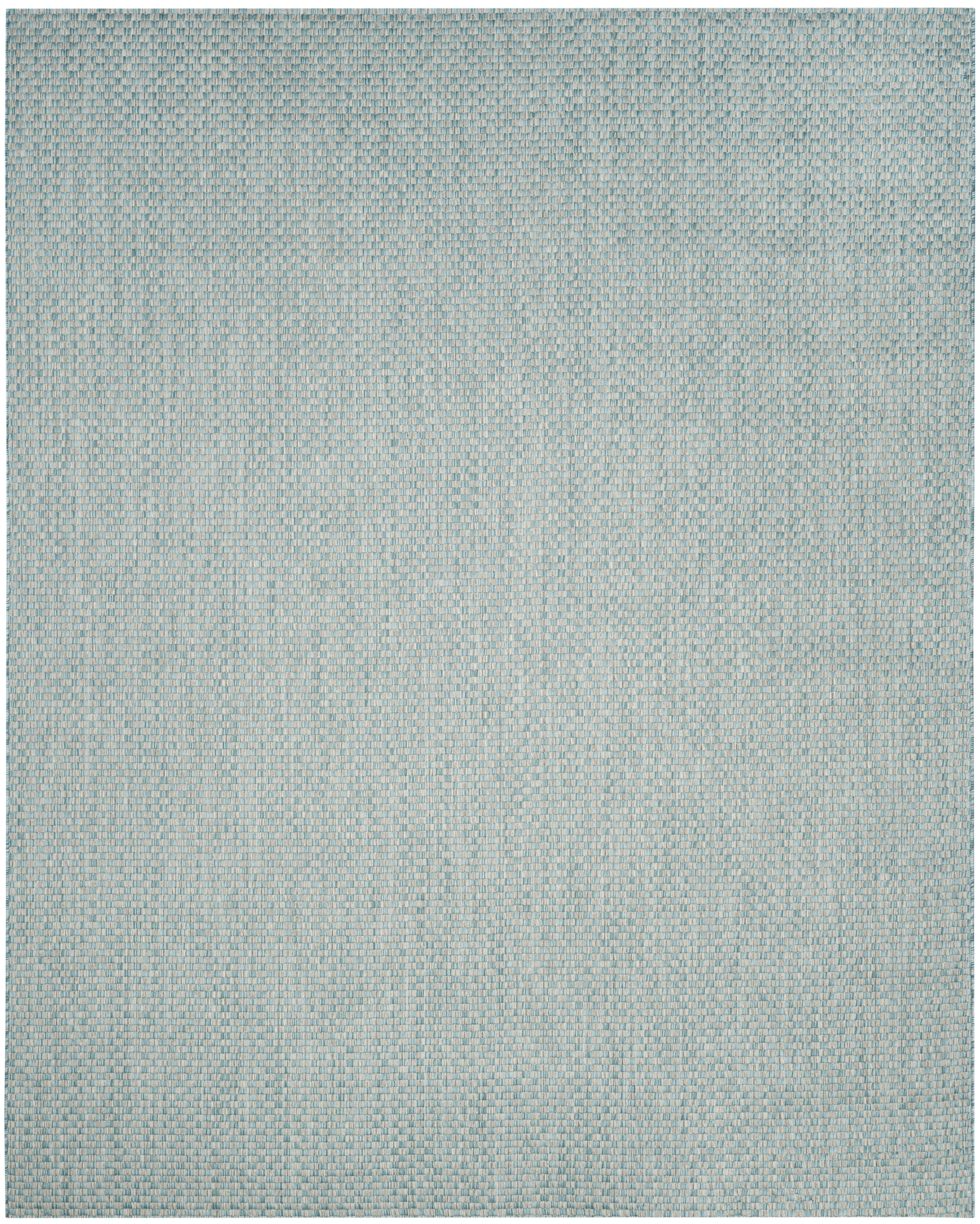 SAFAVIEH Courtyard Blair Geometric Indoor/Outdoor Area Rug, 8' x 11', Light Blue/Light Grey