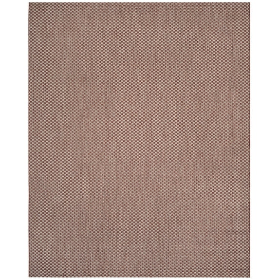 SAFAVIEH Courtyard Blair Geometric Indoor/Outdoor Area Rug, 8' x 11', Rust/Light Grey