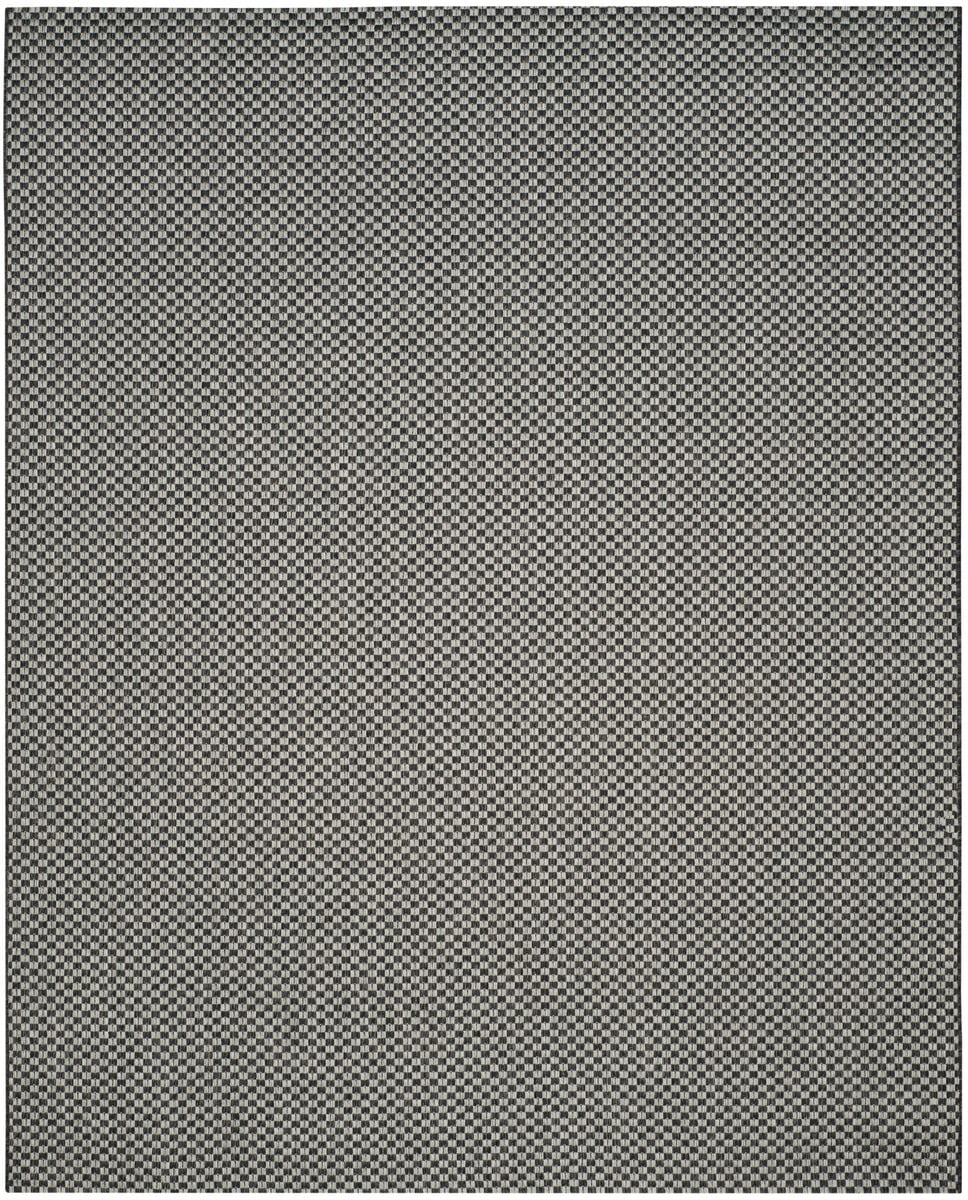 Reversible Black and Light Grey Synthetic 9' x 12' Area Rug