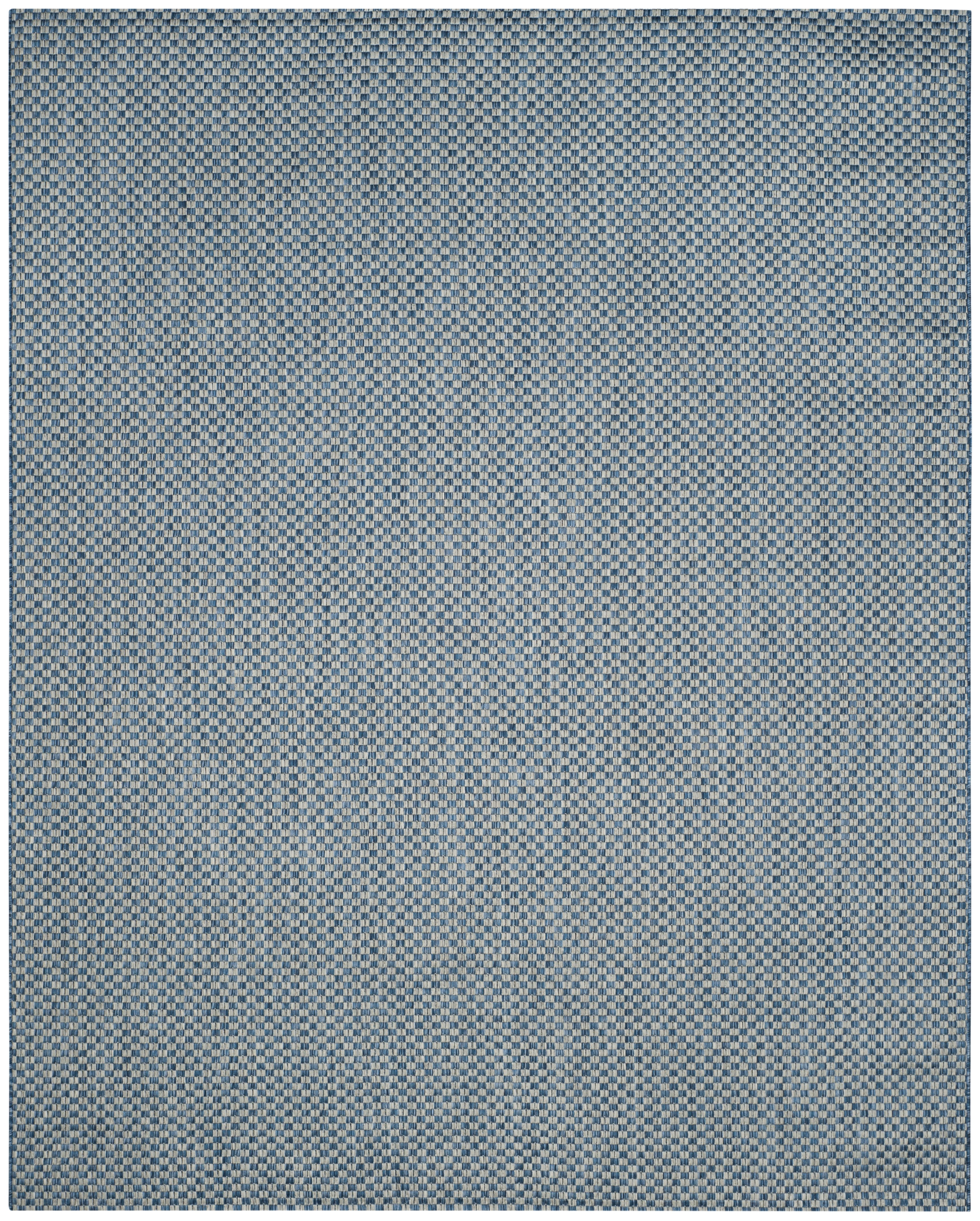SAFAVIEH Courtyard Blair Geometric Indoor/Outdoor Area Rug, 9' x 12', Blue/Light Grey