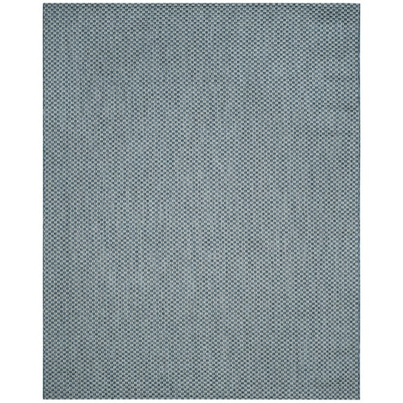 SAFAVIEH Courtyard Blair Geometric Indoor/Outdoor Area Rug, 9' x 12', Blue/Light Grey