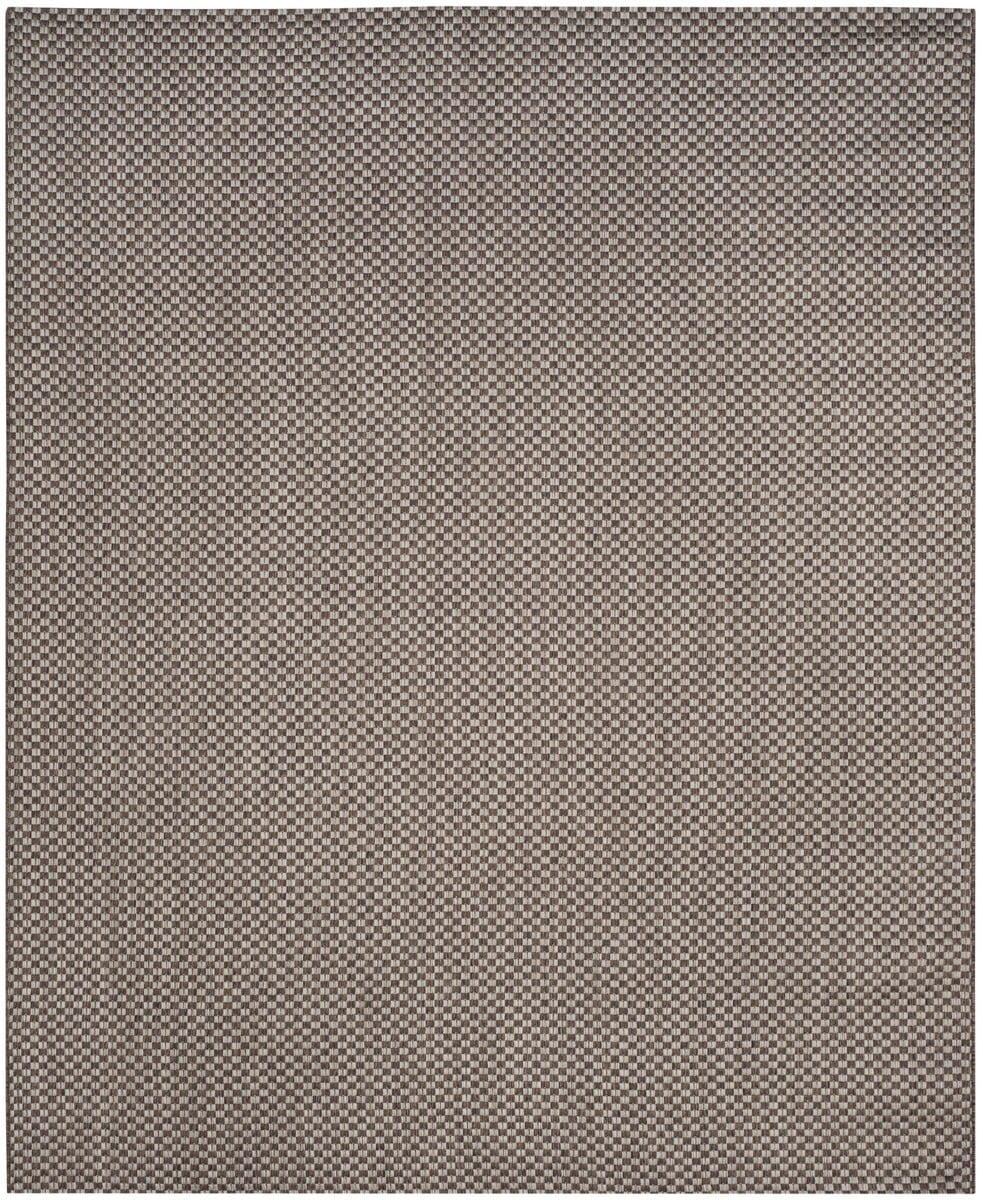 Light Brown & Light Grey Synthetic 9'x12' Easy-Care Outdoor Rug