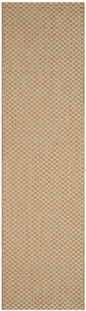 Natural Cream Synthetic Non-slip Indoor/Outdoor Runner Rug 2'3" x 10'