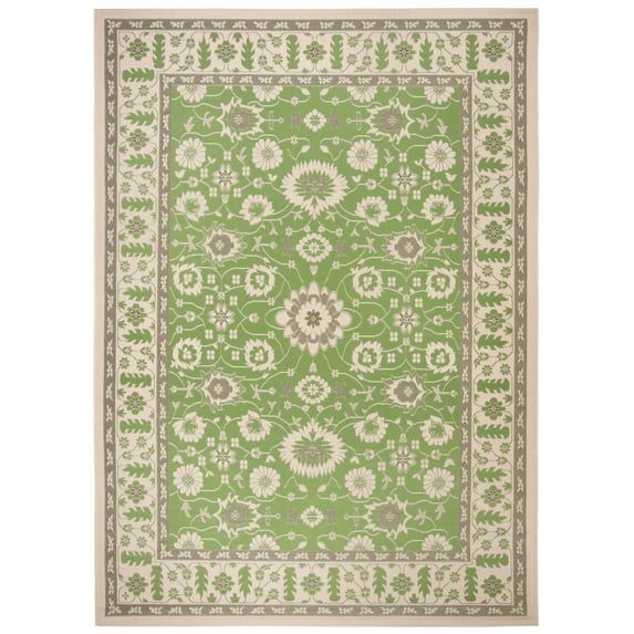 SAFAVIEH Courtyard Blake Oriental Indoor/Outdoor Area Rug, Green/Creme, 8' x 11'