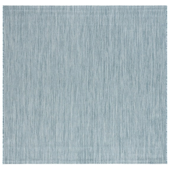 SAFAVIEH Courtyard Blazhe Chevron Indoor/Outdoor Area Rug, Aqua/Grey, 10' x 10' Square