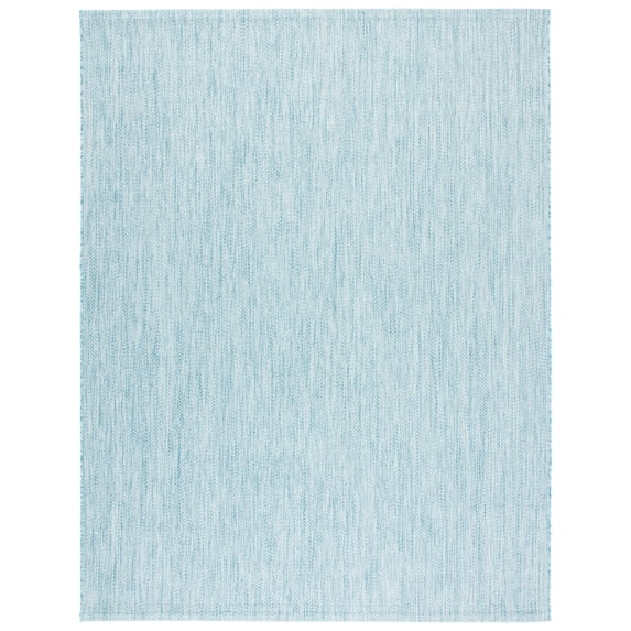 SAFAVIEH Courtyard Blazhe Chevron Indoor/Outdoor Area Rug, Aqua/Grey, 9' x 12'