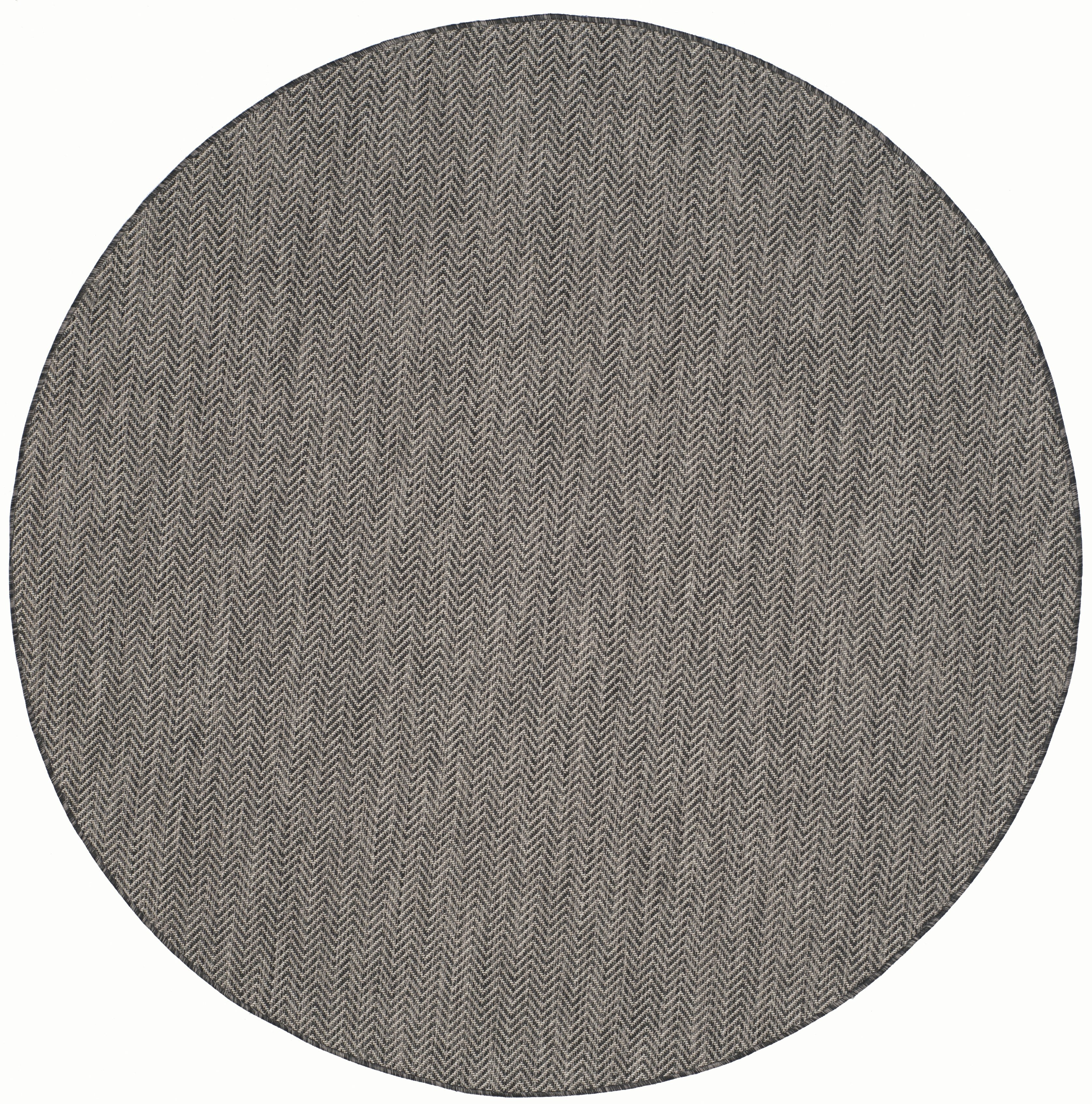 SAFAVIEH Courtyard Blazhe Chevron Indoor/Outdoor Area Rug, Black/Beige, 10' x 10' Round
