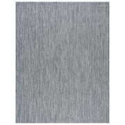 SAFAVIEH Courtyard Blazhe Chevron Indoor/Outdoor Area Rug, Black/Beige, 10' x 14'
