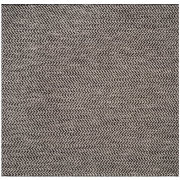 SAFAVIEH Courtyard Blazhe Chevron Indoor/Outdoor Area Rug, Black/Beige, 7'10" x 7'10" Square