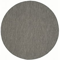 SAFAVIEH Courtyard Blazhe Chevron Indoor/Outdoor Area Rug, Black/Beige, 9' x 9' Round