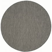 SAFAVIEH Courtyard Blazhe Chevron Indoor/Outdoor Area Rug, Black/Beige, 9' x 9' Round