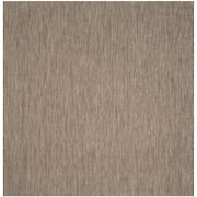 SAFAVIEH Courtyard Blazhe Chevron Indoor/Outdoor Area Rug, Brown/Beige, 4' x 4' Square