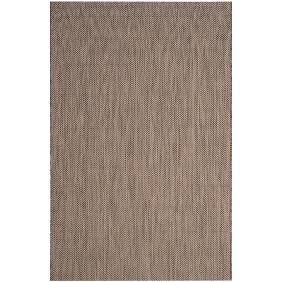 SAFAVIEH Courtyard Blazhe Chevron Indoor/Outdoor Area Rug, Brown/Beige, 4' x 5'7"