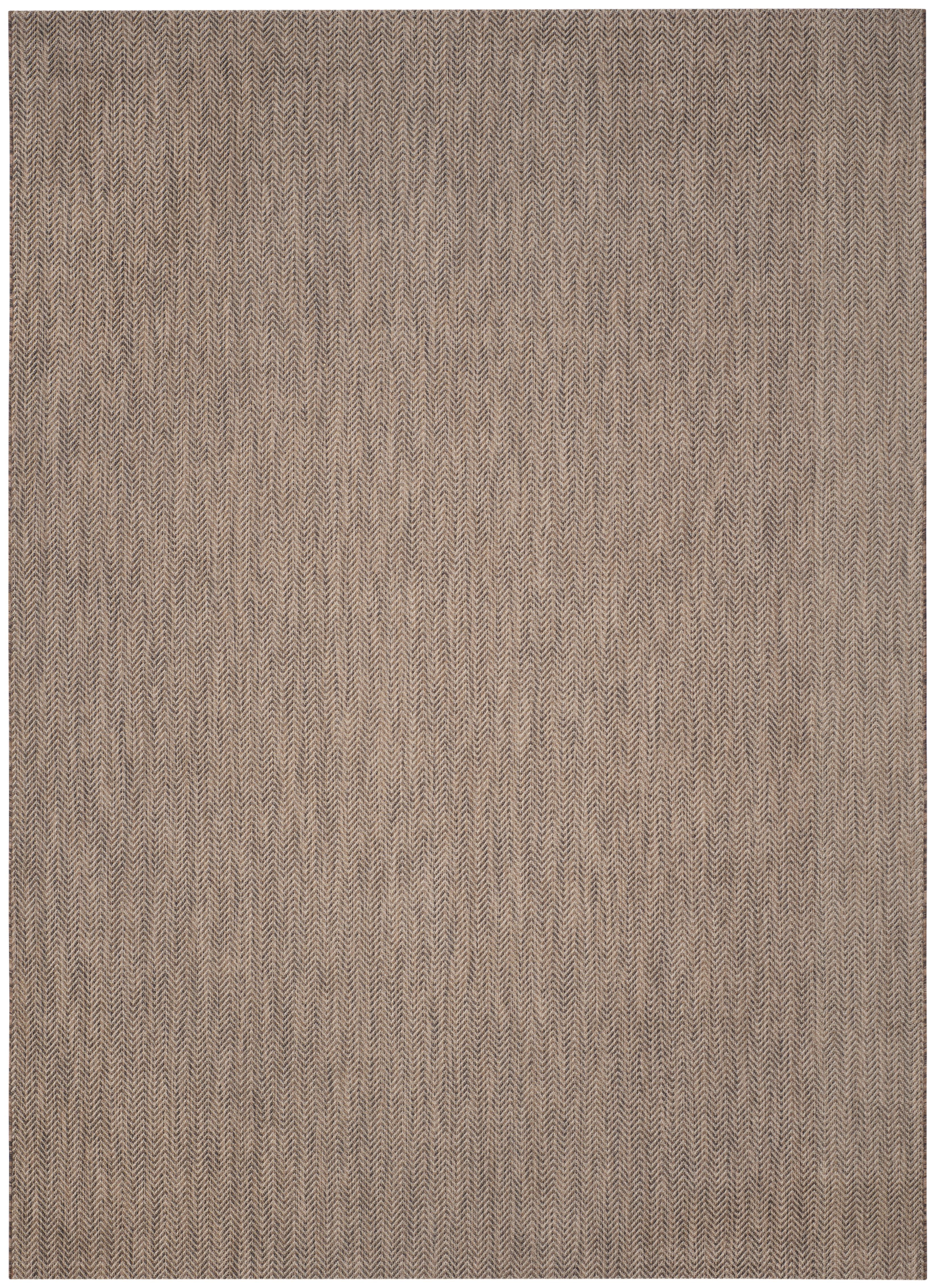 Brown and Beige Rectangular Synthetic 8' x 10' Non-slip Rug