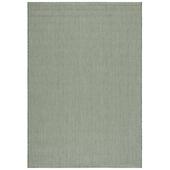SAFAVIEH Courtyard Blazhe Chevron Indoor/Outdoor Area Rug, Dark Green/Beige, 2' x 3'7"