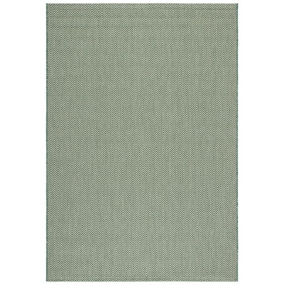 SAFAVIEH Courtyard Blazhe Chevron Indoor/Outdoor Area Rug, Dark Green/Beige, 5'3" x 7'7"