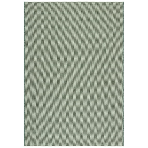 SAFAVIEH Courtyard Blazhe Chevron Indoor/Outdoor Area Rug, Dark Green/Beige, 6'7" x 9'6"