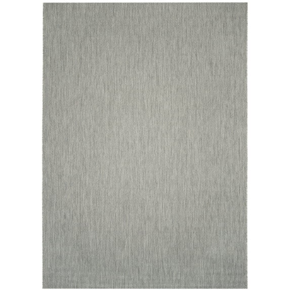 SAFAVIEH Courtyard Blazhe Chevron Indoor/Outdoor Area Rug, Grey/Navy, 10' x 14'
