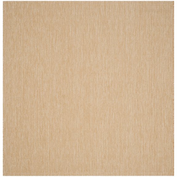SAFAVIEH Courtyard Blazhe Chevron Indoor/Outdoor Area Rug, Natural/Cream, 9' x 9' Square