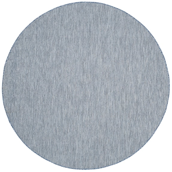 SAFAVIEH Courtyard Blazhe Chevron Indoor/Outdoor Area Rug, Navy/Grey, 10' x 10' Round