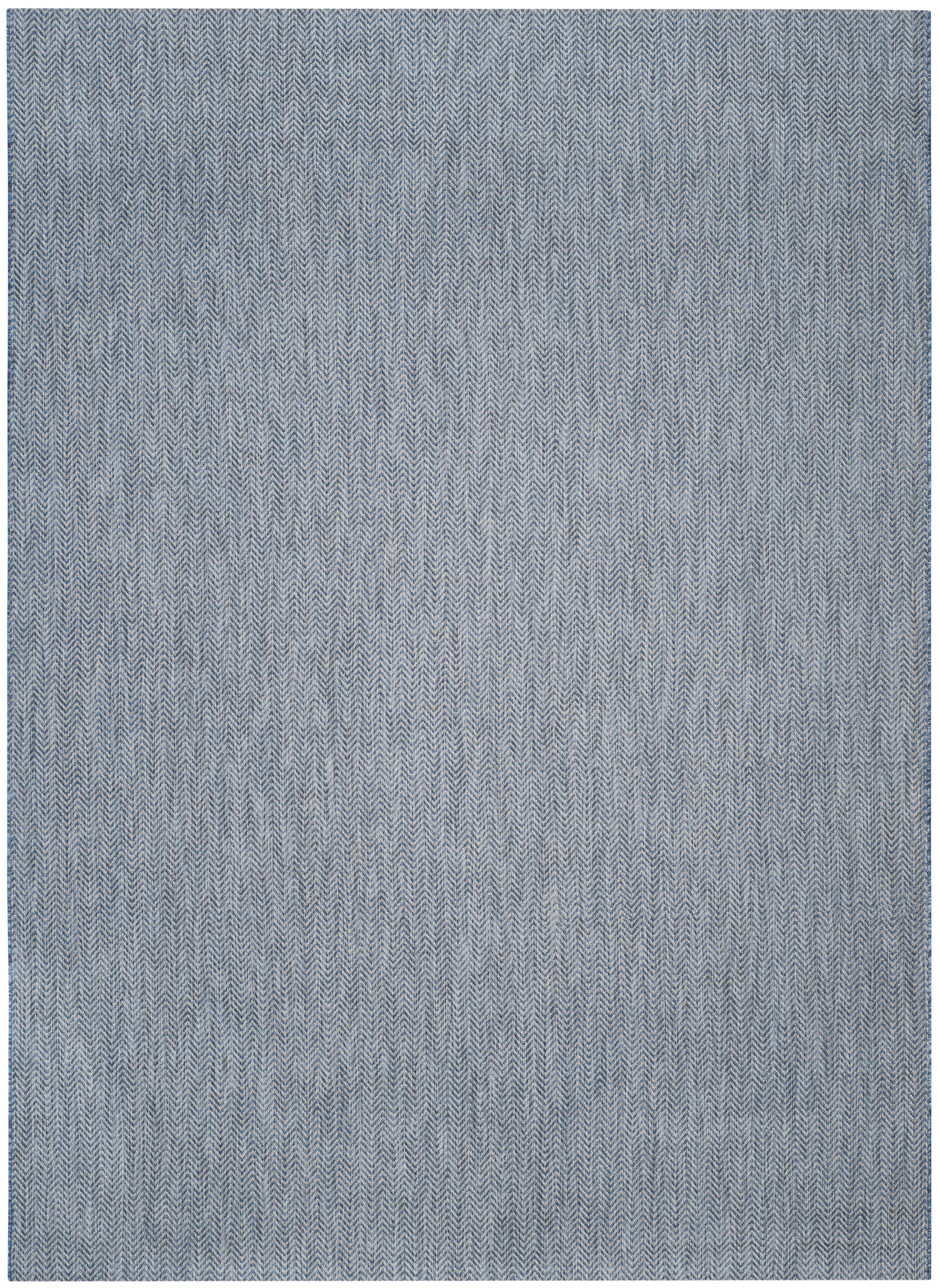 SAFAVIEH Courtyard Blazhe Chevron Indoor/Outdoor Area Rug, Navy/Grey, 10' x 14'