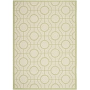 Safavieh Courtyard Brian Geometric Indoor/Outdoor Area Rug, Beige/Sweet Pea, 5'3" x 7'7"
