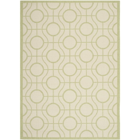 Safavieh Courtyard Brian Geometric Indoor/Outdoor Area Rug, Beige/Sweet Pea, 5'3" x 7'7"