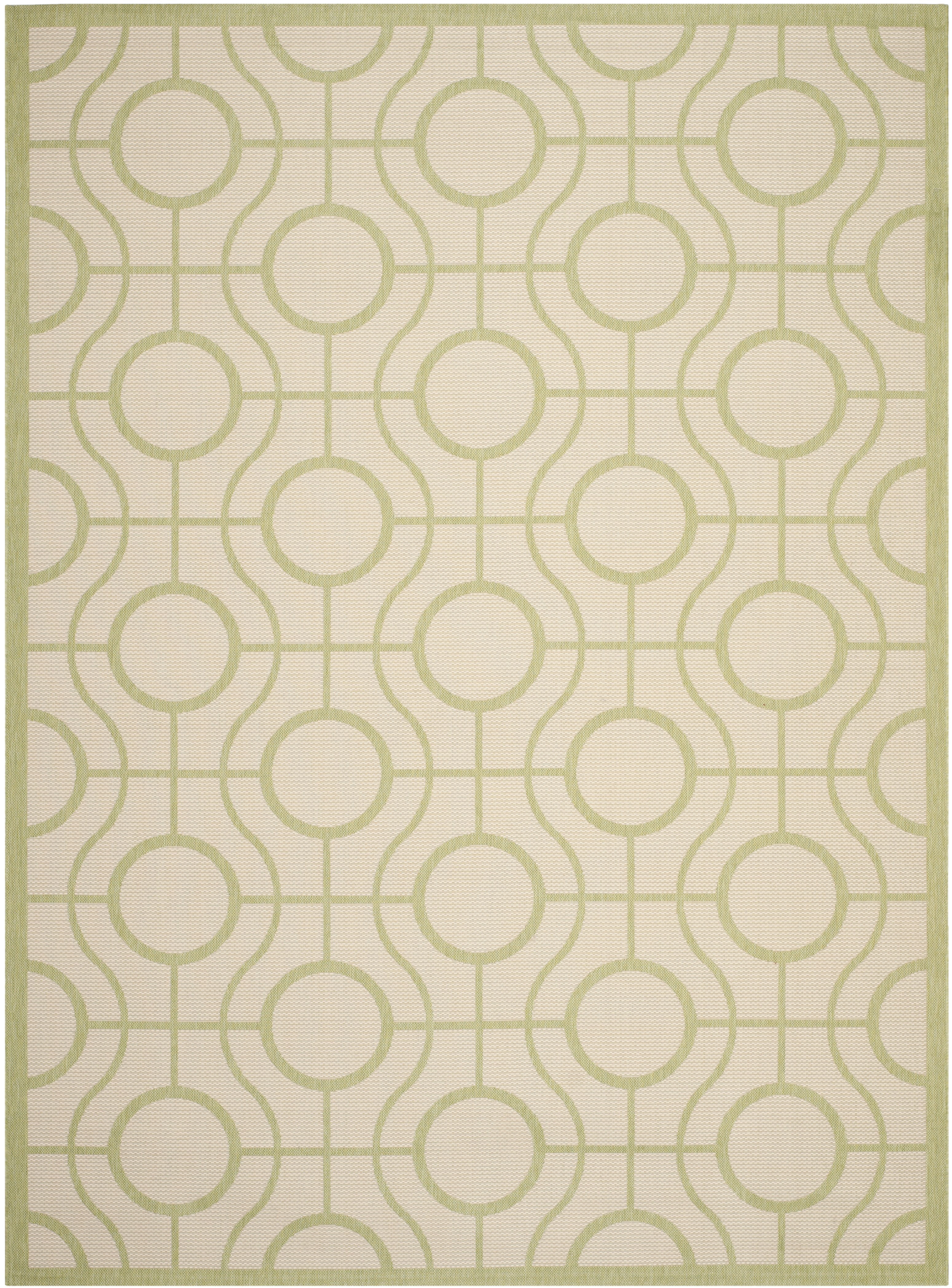 Safavieh Courtyard Brian Geometric Indoor/Outdoor Area Rug, Beige/Sweet Pea, 8' x 11'