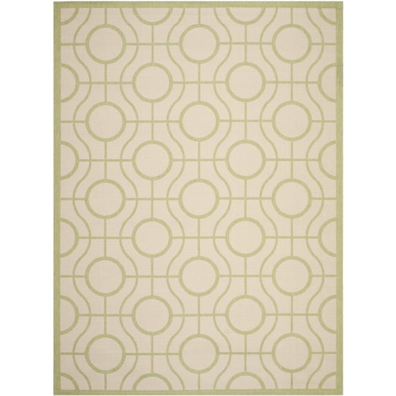 Safavieh Courtyard Brian Geometric Indoor/Outdoor Area Rug, Beige/Sweet Pea, 8' x 11'