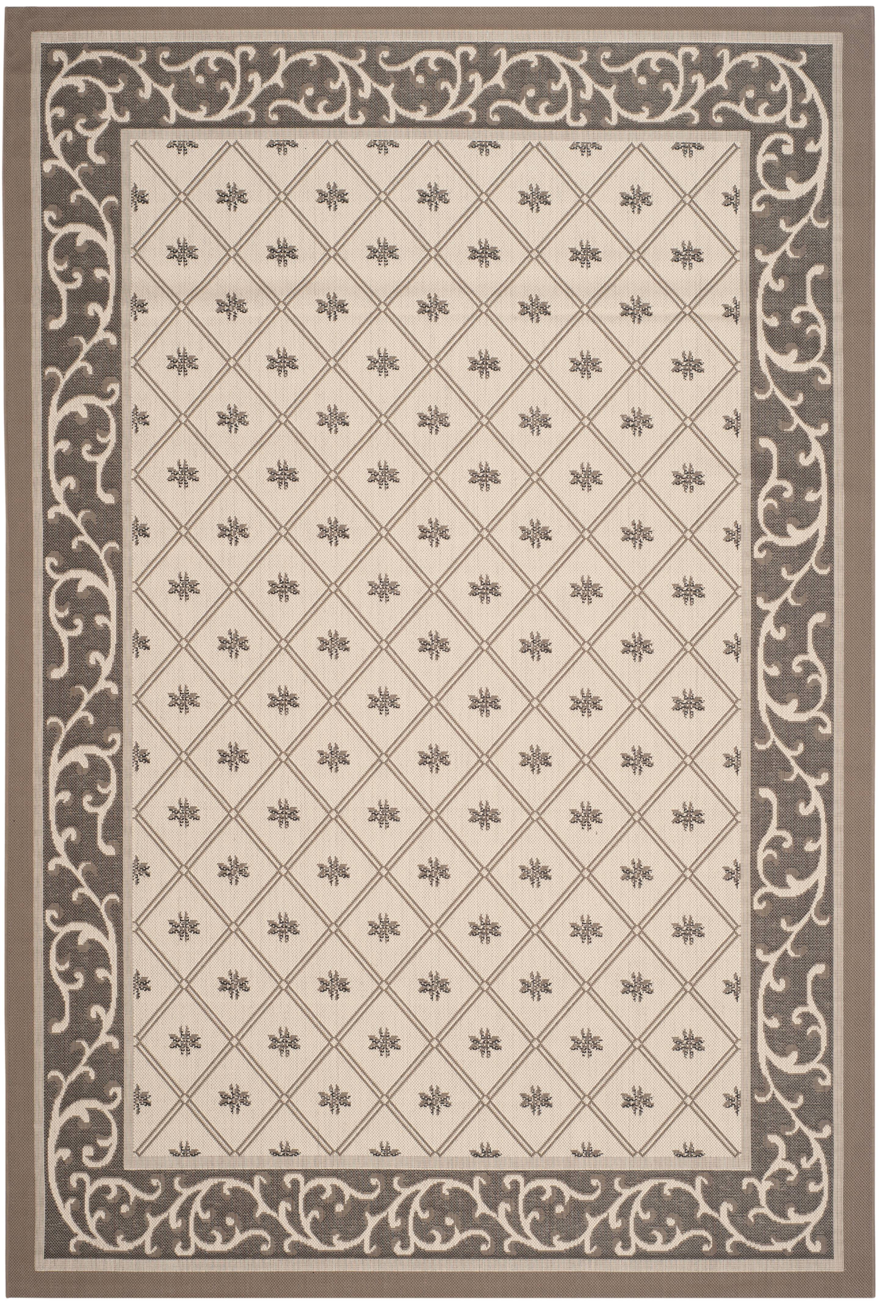 Easy-Care Beige Synthetic 5' x 7' Indoor/Outdoor Area Rug