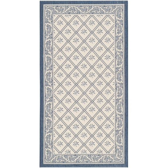 Safavieh Courtyard Brion Oriental Indoor/Outdoor Area Rug, Beige/Navy, 2'7" x 5'