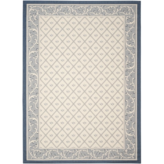 Safavieh Courtyard Brion Oriental Indoor/Outdoor Area Rug, Beige/Navy, 9' x 12'