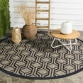 thumbnail image 1 of SAFAVIEH Courtyard Bristol Geometric Indoor/Outdoor Area Rug, Brown/Black, 6'7" x 6'7" Round, 1 of 6