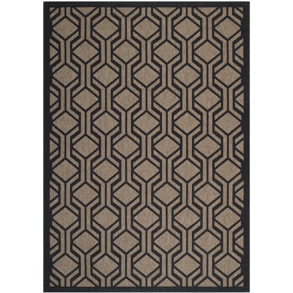 Safavieh Courtyard Bristol Geometric Indoor/Outdoor Area Rug, Brown/Black, 6'7" x 9'6"