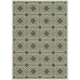thumbnail image 1 of Safavieh Courtyard Brooklyn Geometric Indoor/Outdoor Area Rug, Dark Green/Beige, 4' x 5'7", 1 of 11