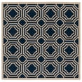 thumbnail image 1 of Safavieh Courtyard Brooklyn Geometric Indoor/Outdoor Area Rug, Navy/Beige, 5'3" x 5'3" Square, 1 of 10