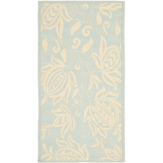 Safavieh Courtyard Bryanna Floral Indoor/Outdoor Area Rug, Aqua/Cream, 2'7" x 5'