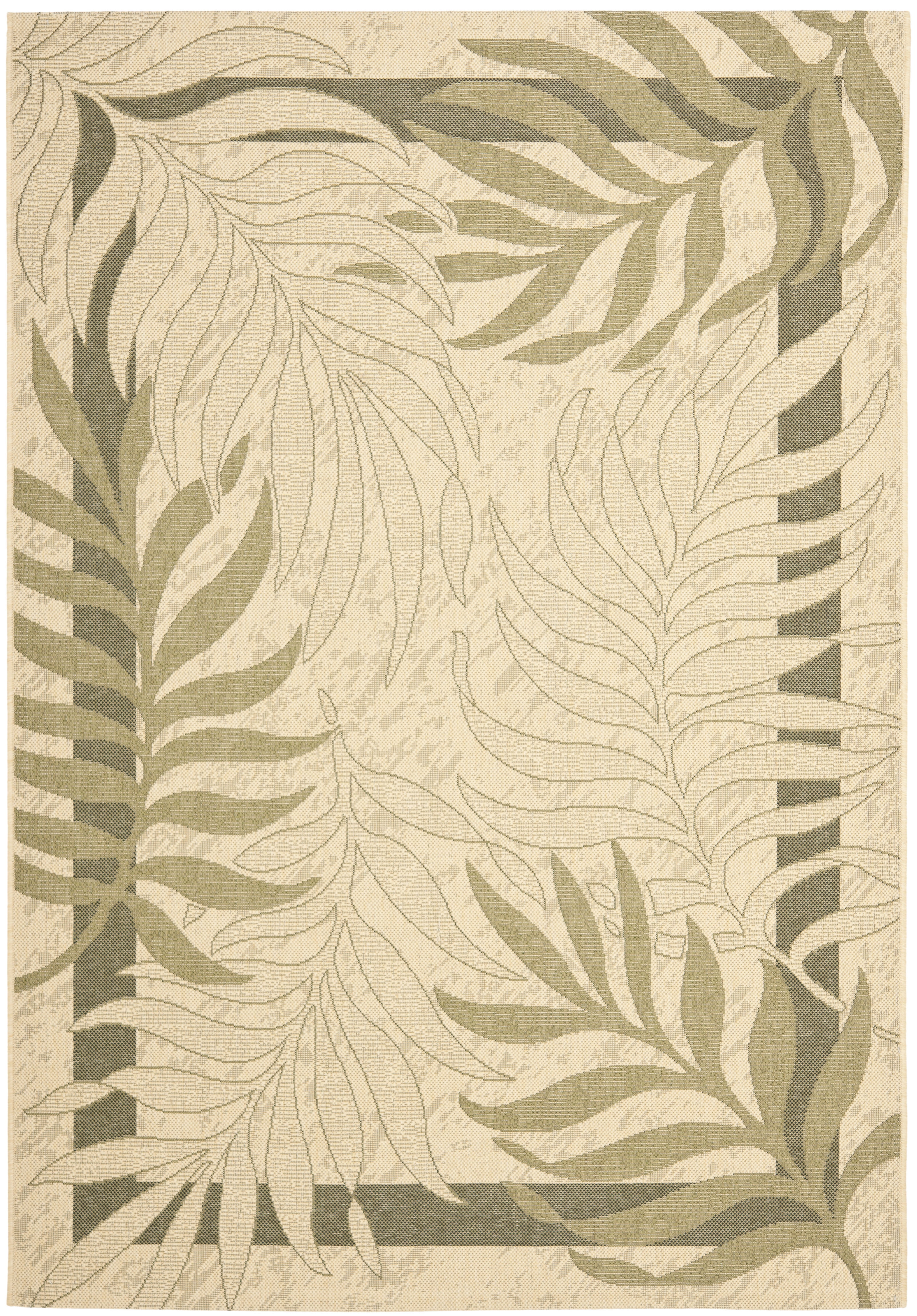 Safavieh Courtyard Cailyn Floral Indoor/Outdoor Area Rug, Cream/Green, 5'3" x 7'7"