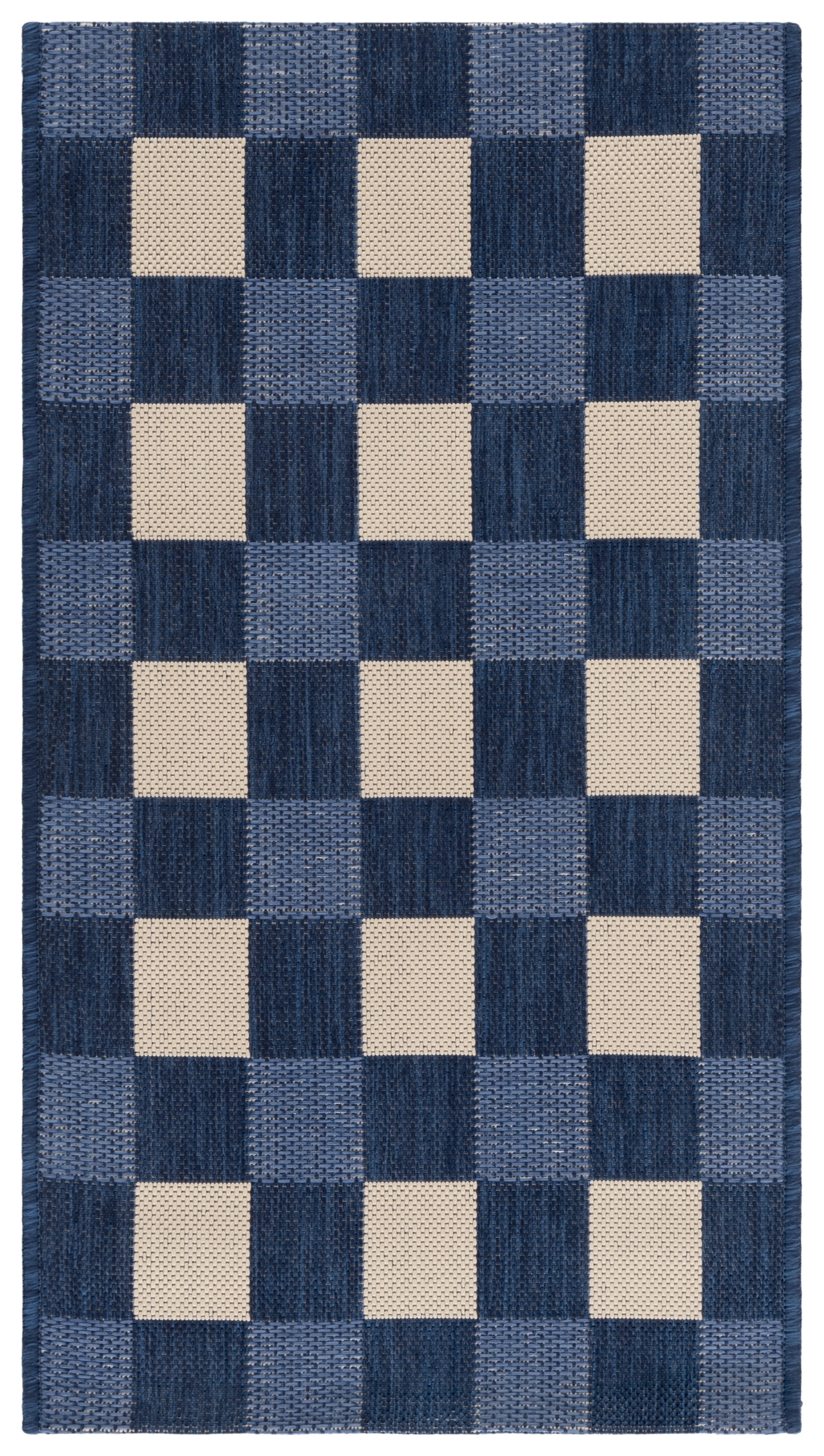 SAFAVIEH Courtyard Caitriona Checkered Indoor/Outdoor Area Rug, Navy ...