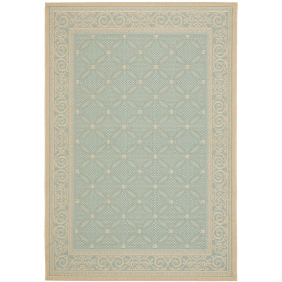 Safavieh Courtyard Cameron Geometric Indoor/Outdoor Area Rug, Aqua/Cream, 8' x 11'