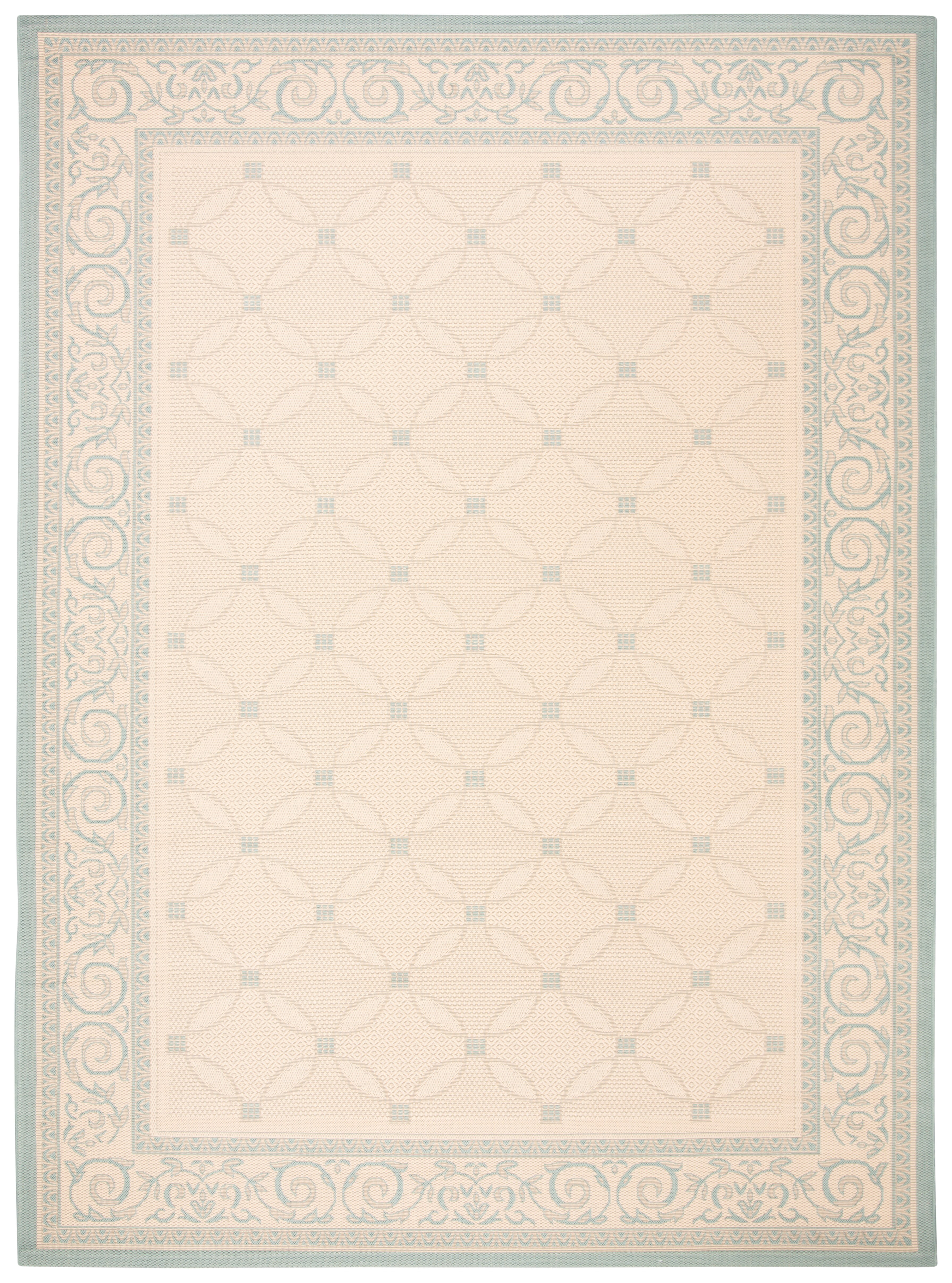 Safavieh Courtyard Cameron Geometric Indoor/Outdoor Area Rug, Cream/Aqua, 8' x 11'