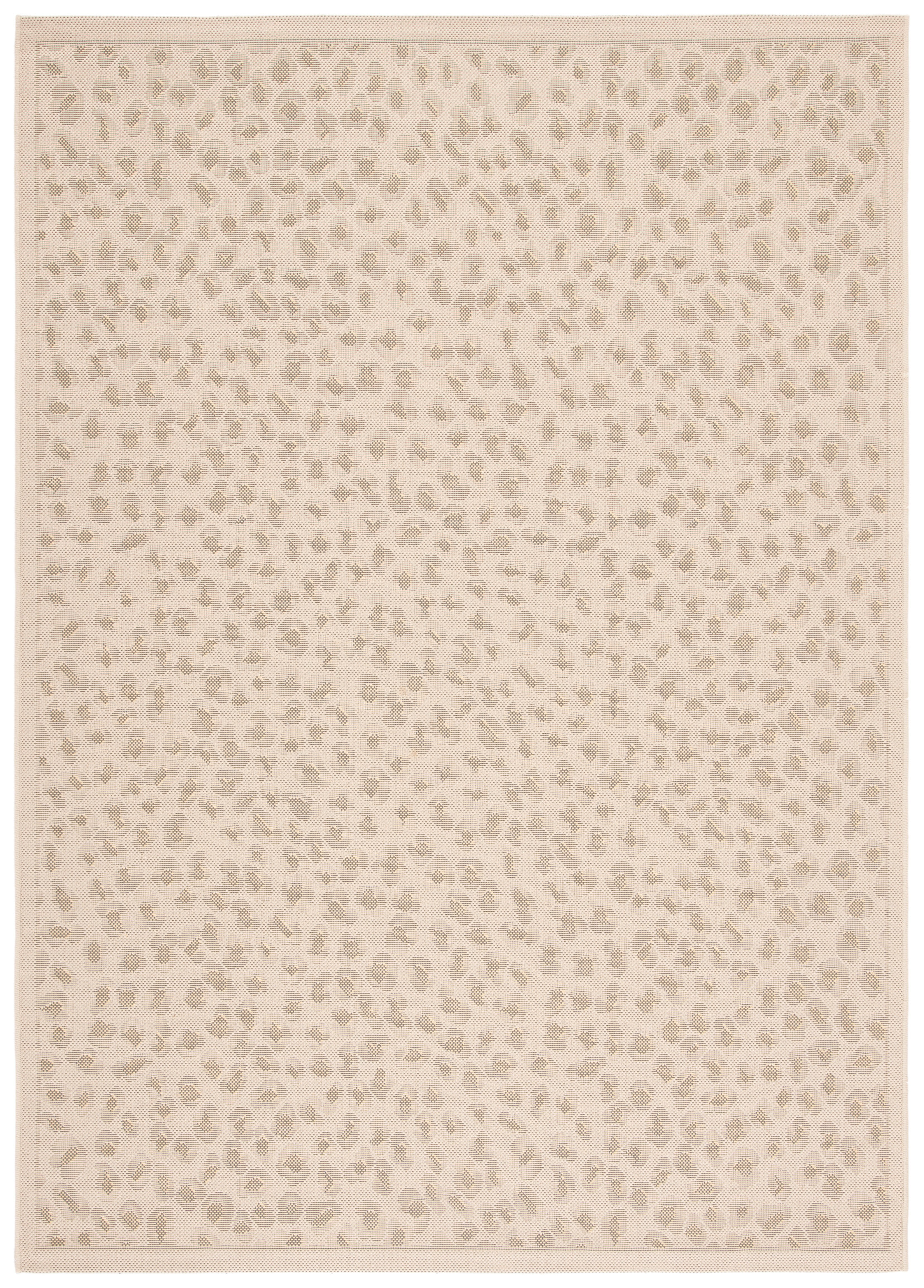 Beige and Gold Rectangular Synthetic Indoor/Outdoor Rug 8' x 10'